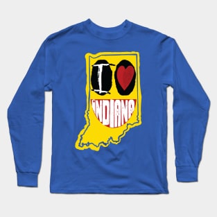 I Love Indiana Smiling Face Long Sleeve T-Shirt